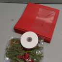 TIMBLESSING 12 Pack Christmas Gift Boxes with Clear Window, Red Christmas Gift Boxes with Ribbon, Pine Sprigs & Berry Decorations for Holiday Wrapping, 8.7x5.9x2.8 Inch (RED)