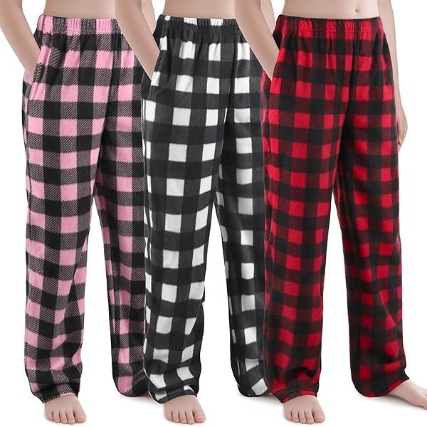3 Pack Girls Pajama Pants, Size 10-12