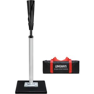LOMGWAYS Baseball/Softball Batting Tee-(24"-46") Height Adjustable Premium Portable Baseball Tee with Removable Rubber Top and Heavy-Duty Base for All Ages