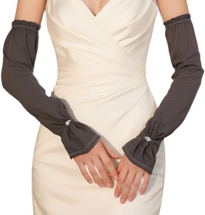 UV Sun Protection Arm Sleeves for Women, Cooling Sleeves Women UPF 50+ Arm Sleeves Sun Protection Sleeves (Dark Grey)
