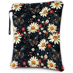 Book Lover Gift for Daisy Flower, Book Sleeve with Zipper, Gothic, Dark Plants Book Cover Plants for Women Best Friend Sister, Daughter.