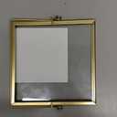 4x4 Floating Picture Frame, Gold Small Photo Frame, Metal Pressed Flowers Desk Picture Frame with Glass, Great for Photos, Gift, Pictures, Wedding, Portraits