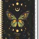 2026 Planner, A5 Weekly and Monthly Planners with Tabs, Spiral Bound Daily Calendar 2026 Planner, Agenda Organizers from Jan. to Dec., Hardcover Habit Tracker Journal 6.18" x 8.5" (Green Butterfly)