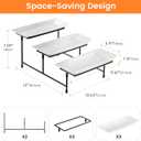 3 Tier Servings Tray for Party, 12"x6" Tiered Serving Platters with Steel Display Stand for Sevring Food,Cookies,Veggie, Dessert,Fruit, Black