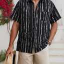 Mens Button Down Short Sleeve Shirt Casual Button Up Dress Shirts for Men Beach Summer Tops with Pocket (XXL)