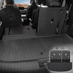 Cargo Mat for Kia Telluride Hybrid & Gas 2027 Accessories
One-Piece Cargo Liner & Rear Seat Back Protector, All Weather TPE, Non Slip & Odorless & Scratch Proof, Quick Clean