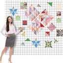 CroBlissful Quilt Design Wall 72 x 60 Inch Quilt Wall Design Board for Quilting Quilters with 2 Inch Grid Lines Portable Sewing Block Projects Fabric Supplies Holding Craft Display(Polyester Cotton)