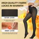 Delcast 2 Pairs Fleece Lined Tights WomenFake Translucent Thermal Sheer Thick Pantyhose Leggings for Winter (Black, M)