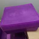 Storex Classroom Craft Project Box – Stacking Plastic Organizer Fits 12x12 Scrapbooking Paper, Purple, 5-Pack (63206U05C)