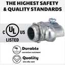 Tandefio 24 Pcs 3/8 Flexible Conduit Metal Duplex Connector for Flex/AC/NM Sheathed Cable 90 Degree Flex Duplex Box Connector Zinc Die Cast Clamp Electrical Conduit Fittings for Protecting Cables