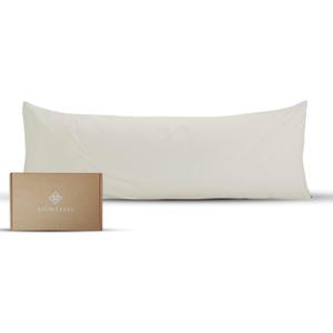 Bioweaves 100% Organic Washed Cotton Percale Weave Body Pillow Cover GOTS Certified Body Pillow Pillowcase 21 x 54, F Dew