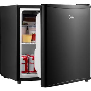 Midea WHS-65LB1 Mini Fridge, 1.6 Cu.ft Energy Star Certified Mini Refrigerator, Adjustable Thermostat, Reversible Door, Low Noise for Dorm, Office, Bedroom, Black