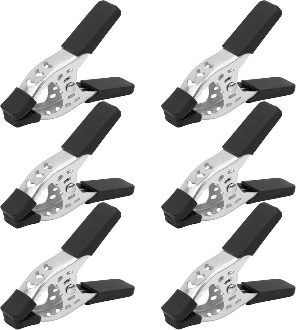 HORUSDY 6-Piece 6" inch Spring Clamp, Heavy Duty Spring Metal Spring Clamps, 2.5"-inch Jaw opening (6-Piece) (Black)