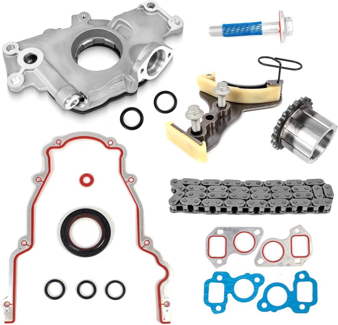M295 Oil Pump & Timing Chain Kit for 2007-2013 Chevy Silverado 1500/Tahoe/Avalanche, GMC Sierra/Yukon, Buick Cadillac - Compatible with 4.8L 5.3L 6.0L 6.2L Vortec Engines (Non-VVT)