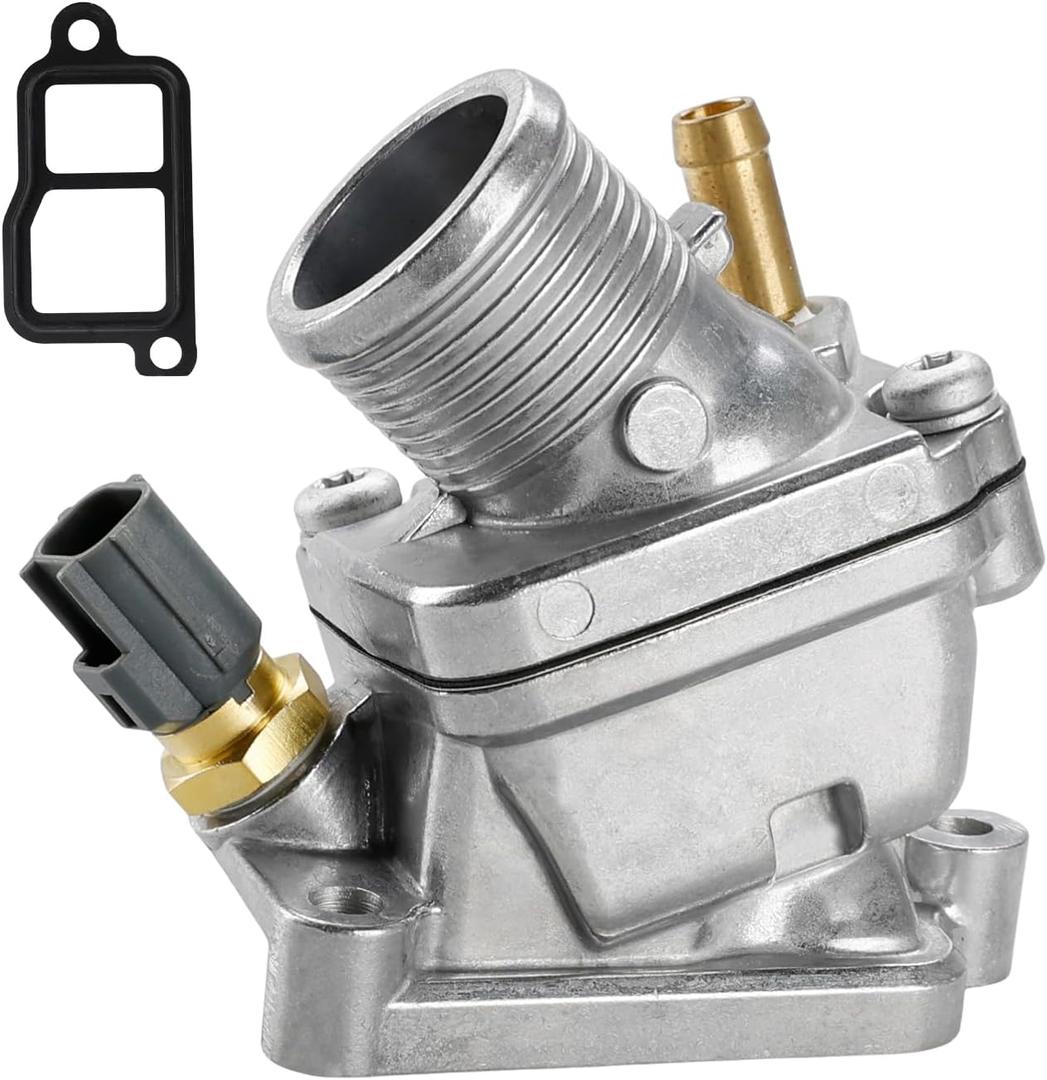 Upgraded Aluminium Engine Coolant Thermostat Housing Compatible with Volvo S60 2005-2009 S80 2005-2006 V70 2005-2007 Xc70 2005-2007 Xc90 2005-2006 Replacement for 31293698 31293700 15369