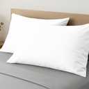 Comfort Beddings 100% Organic Cotton Queen Pillowcases Set of 2, White Pillow Cases with Envelope Closure, Crisp Percale Weave, Soft & Cooling Pillow Covers (Queen 20x30, White)