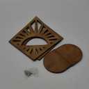 Menkxi 2 Pcs Boho Brown Vintage Floating Shelves for Wall Rustic Farmhouse Wooden Wall Mounted Diamond Hanging Mount Wood Candleholder for Nursery Bedroom Room Decor(Diamond)