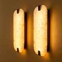 15.75" 2PCS Natural Marble Alabaster Wall Sconce Modern Hardwired Wall Light Fixture for Bedroom Marble Wall Sconce Natural Stone Material Wall Lamp for Stairs Suitable for Indoor Installation