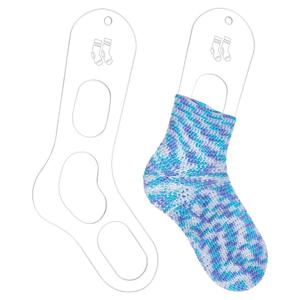 BENECREAT 2Pcs Acrylic Sock Blockers, Clear Knitting Sock Ruler Stocking Blockers Socking Stretchers for Handmade Knitting & Crochet Stocking Knitters, 3mm Thick