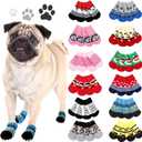 48 Pieces Dog Socks for Small Medium Dogs Non Slip Anti Slip Skid Pet Puppy Doggie Grip Paw Protectors Indoor Traction Control Socks for Hardwood Floor Protection, 12 Styles