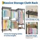Heavy Duty Garment Rack, Supports Up to 1433 LBS, Portable Free-Standing Closet Organizer with Adjustable Shelves and Hanging Rods
