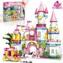 Castle STEM Building Toys for Girls Ages 6 7 8 9 10 11 12 Years Old, VINTOP Building Sets for Girl Boys, 1000PCS Pink Princess Castle Carriage Playsets Creative Building Blocks Xmas Toy Gifts for Kids
