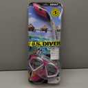 U.S. Divers Cozumel TX Adult Snorkel Combo - Anti-Fog Lens, Easy-Adjust Mask Buckles, Dry Top Snorkel, Full-Flex Section for Comfort - Explore Series | Unisex Adult, Gray/Dark Pink (SC3161022L)