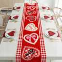 Valentine's Day Table Runner 13 x 72 Inch,Rustic Kitchen Dining Table Decoration Romantic Anniversary Wedding Decor for Indoor Outdoor Home Party Couples Gifts