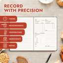 Bakers Recipe Book to Write in Your Own Recipes & Record Details - Bread Making Recipe Journal for Own Recipes - Gifts for Bread Bakers - Soft Vegan Leather Recipe Book - 128 Pages - Gold