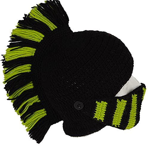 YEKEYI Wig Beard Hats Funny Knit Hat Handmade Winter Beard Facemask Roman Knights Wig Beanie Hat