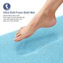 OLANLY Thick Memory Foam Bath Mat Rug 36x24, Extra Soft Absorbent Bathroom Rug, Quick Dry Bath Mats, Non-Slip, Machine Washable Carpet for Bathroom, Tub and Shower, Home Decor Accessories, Sky Blue