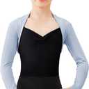 Dayrose Girls Ballet Shrug, Long Sleeve Girls Dance Top Over Leotards for Dance, Gymnastics (5-6 Years, Grayish Blue)