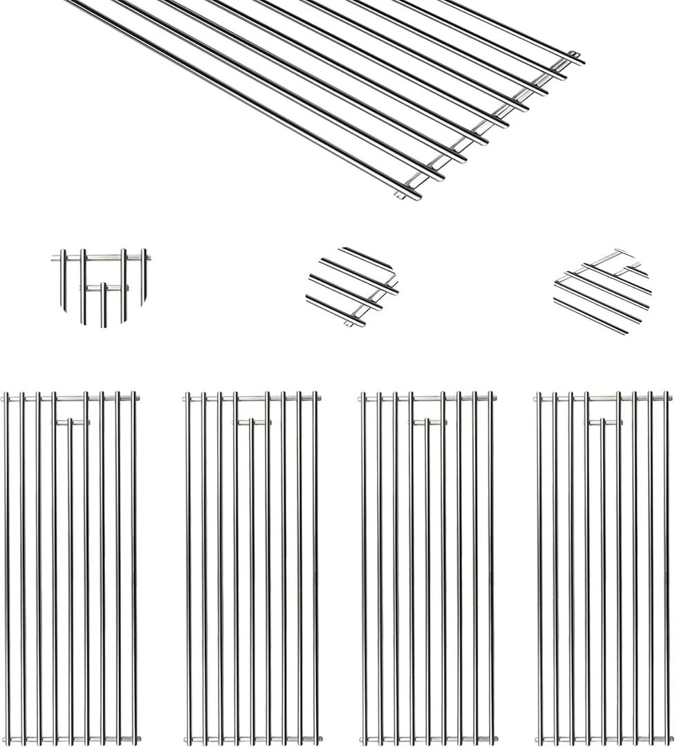 7MM 4 Pack 304 Stainless Steel BBQ Cooking Grill Grates Replacement Parts for 16517 Bull 18248 LP, 18249 NG,Angus 47628, Brahma,Lonestar Select 87048,87049,Outlaw Steer Premium,7 Burner Premium