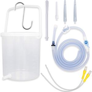 TopQuaFocus 2 Quart Enema Bucket Kit Anti-Backflow Coffee Enema BPA-Free Colon Cleansing Set with 6 Tips for Men Women Home Use, Premium Quality Coffee & Water Colon Cleanse Kit 2L Reusable