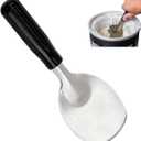 Heavy Duty Ice Cream Spade Scoop with Non-Slip Handle - Stainless Steel Ice Cream Spoon Paddle Perfect for Scooping and Serving Hard Frozen Treats