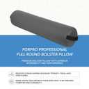 ForPro Full Round Bolster Pillow, Cool Grey, Oil and Stain-Resistant, for Massage and Yoga, 6 R x 26 L
