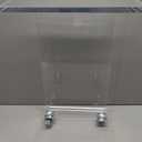 Modern Acrylic C-Shaped Side Table with Storage and Locking Wheels for Sofa Bed or Office Clear Rolling Nightstand 11.81 x 11.81 x 23.62 in
