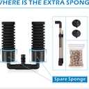 hygger Sponge Filter, Aquarium Filter Double Sponge Replaceable Media with 4 Biochemical Sponges and 1 Bag of Filtered Ceramic Balls Ultra Quiet Filter Fish Tank (S/M)
