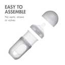 Boon Nursh Reusable Silicone Pouch Baby Bottles - Medium Flow Nipple - Silicone Baby Bottle Pouch and Nipple - Baby Feeding Essentials - Gray - 3-6 Months - 3 Count - 8 Ounce
