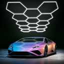 LZHOME Hexagon LED Garage Light: Super Bright 64500LM Honeycomb Garage Light, 14 Hex DIY Hexagon Led Lights for Gym Basement Hair Salon