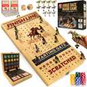 Horse Racing Board Game - Large 22 Inches Folding Horse Race Game Board Adult - Exciting Family Racing Set with Built-in Storage for Premium Chips, 2 Sets of Cards, 2 Dice, and 11 Metal Derby Tokens