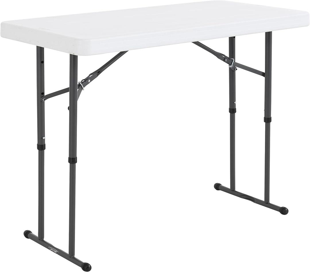 Lifetime Commercial Height Adjustable Folding Utility Table, 4-Foot