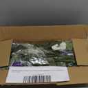 Geegoods Artificial Flowers Plants for Outdoors, 4 Bundles UV Resistant Fake Faux Petunias for Outdoor Planters Patio Front Porch Balcony Garden Decor (Purple White)