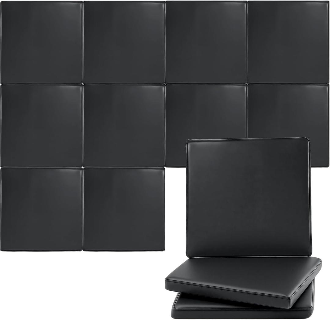 Hahafelt Golf Wall Padding, Golf Simulator Enclosure Safety Padding Memory Foam with PU Leather Surface for Soundproof Impact Protection 10pc
