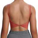 Aoxjox Women's Workout Sports Bras Fitness Yoga Crop Tank Twist Back Cami, XXS