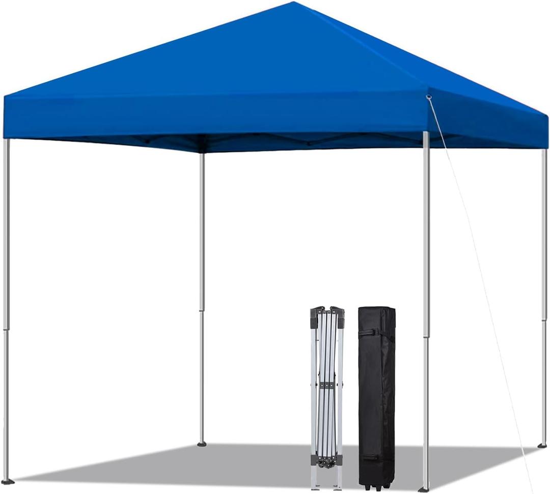 6x6 Pop Up Canopy Tent, Easy Setup Canopy for Outdoor Shades (Blue)