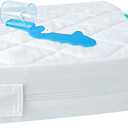 Zippered Mini Crib Mattress Protector,Waterproof Playard Mattress Encasement, Breathable and Absorbent, 6 Sides Fully Encased Pack N Play Mattress Cover.