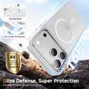 Stronger Magnetic & Shockproof for iPhone 17 Pro Max Case,Fit for MagSafe, with Screen Protector & Wrist Strap, Military-Grade Drop, Translucent Slim for iPhone 17 ProMax Case,Glacier White