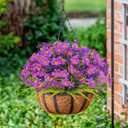 36 Pcs Artificial Flowers for Outdoors, Faux Artificial Plants UV Resistant Fake Plants Outside for Planter Porch Window Home Patio Yard Garden Decor (Mixed Purple)