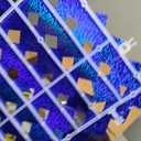 COKAOBE LiteGrid Series Shimmer Wall Backdrop - 36Pcs Blue Square Sequin Shimmer Backdrop Panels, Photo Backdrop for Birthday, Anniversary, Wedding, Graduation and Party Decoration (6x6ft)